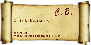Czink Beatrix névjegykártya
